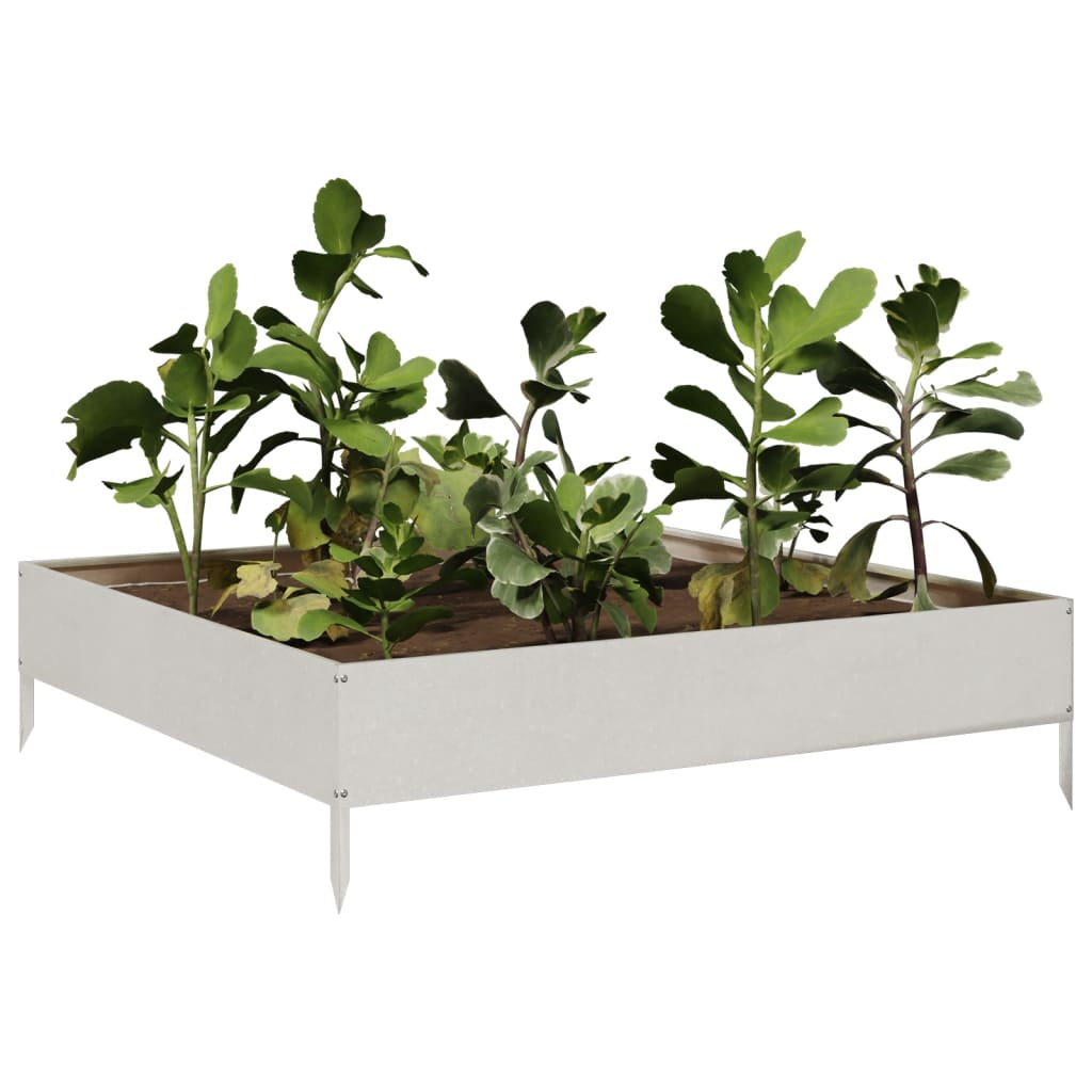 vidaXL Hochbeet 100x100x26 cm Edelstahl