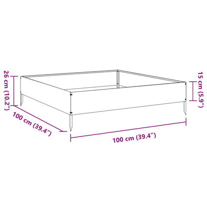 vidaXL Hochbeet 100x100x26 cm Edelstahl