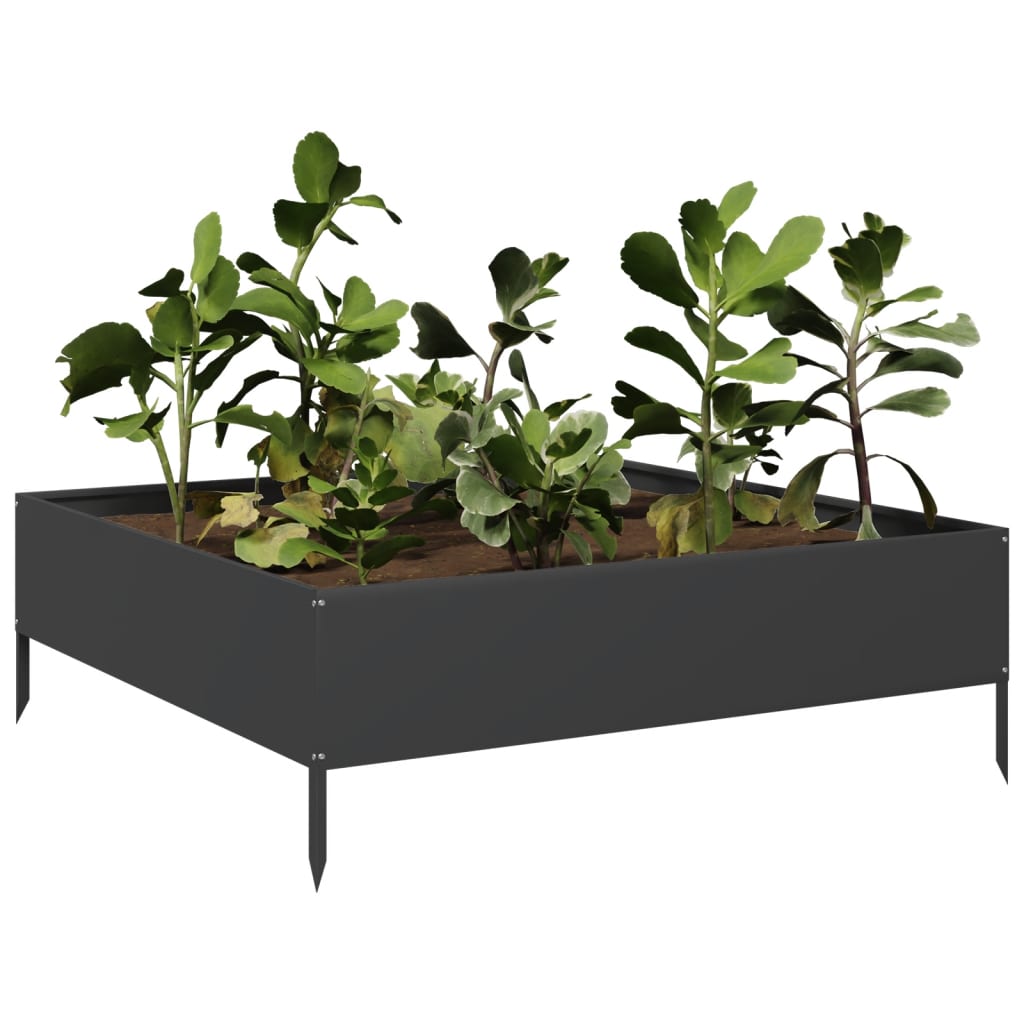 vidaXL Hochbeet Schwarz 100x100x33,5 cm Stahl