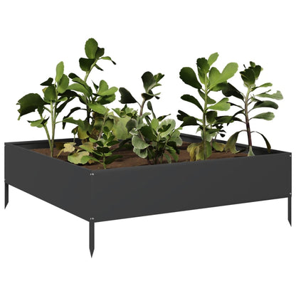 vidaXL Hochbeet Schwarz 100x100x33,5 cm Stahl