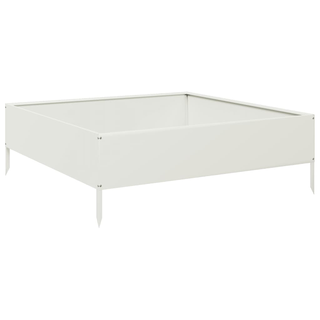 vidaXL Hochbeet Weiß 100x100x33,5 cm Stahl