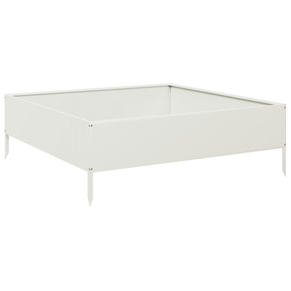 vidaXL Hochbeet Weiß 100x100x33,5 cm Stahl