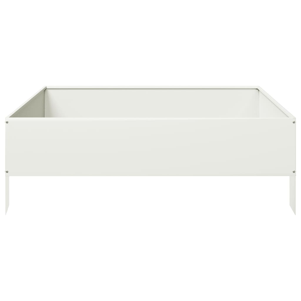 vidaXL Hochbeet Weiß 100x100x33,5 cm Stahl