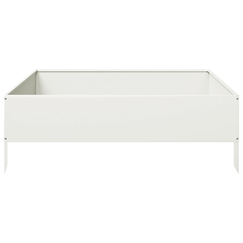 vidaXL Hochbeet Weiß 100x100x33,5 cm Stahl