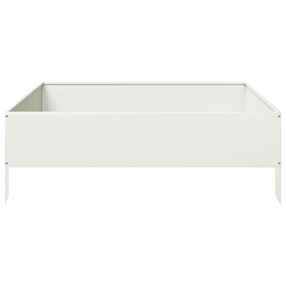 vidaXL Hochbeet Weiß 100x100x33,5 cm Stahl