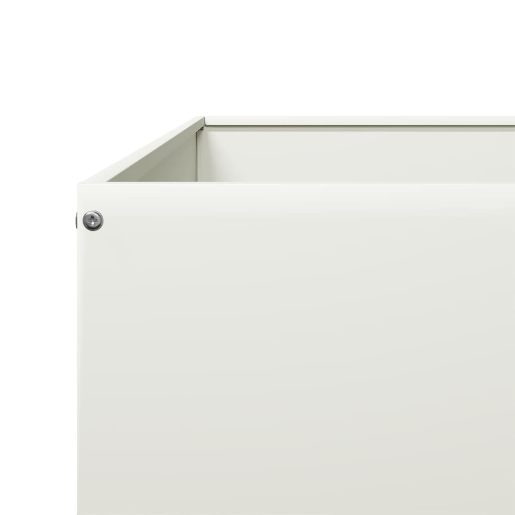 vidaXL Hochbeet Weiß 100x100x33,5 cm Stahl