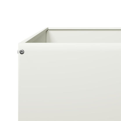 vidaXL Hochbeet Weiß 100x100x33,5 cm Stahl