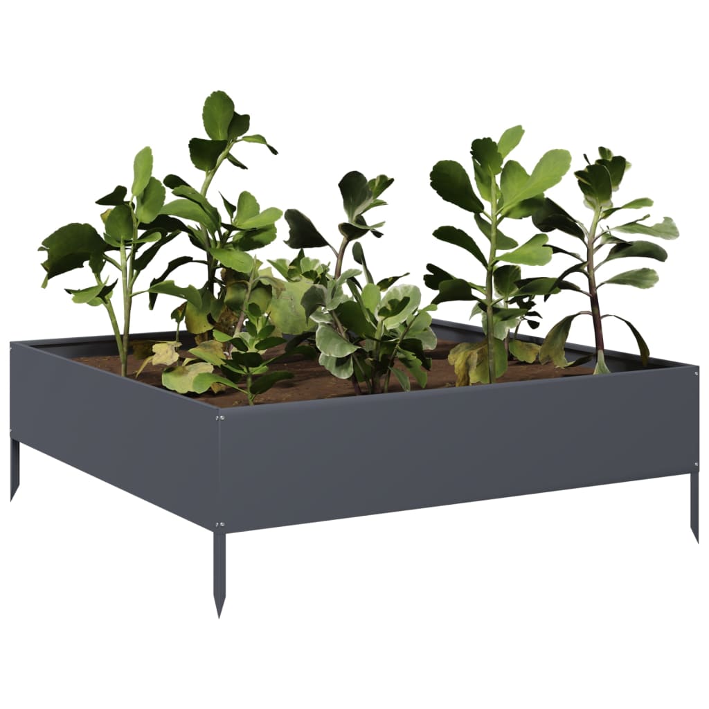 vidaXL Hochbeet Anthrazit 100x100x33,5 cm Stahl