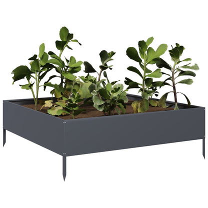 vidaXL Hochbeet Anthrazit 100x100x33,5 cm Stahl
