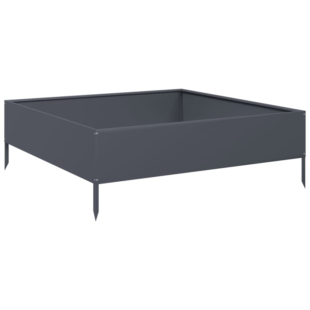 vidaXL Hochbeet Anthrazit 100x100x33,5 cm Stahl