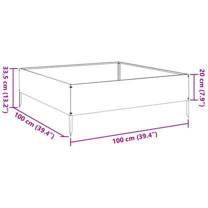 vidaXL Hochbeet Anthrazit 100x100x33,5 cm Stahl