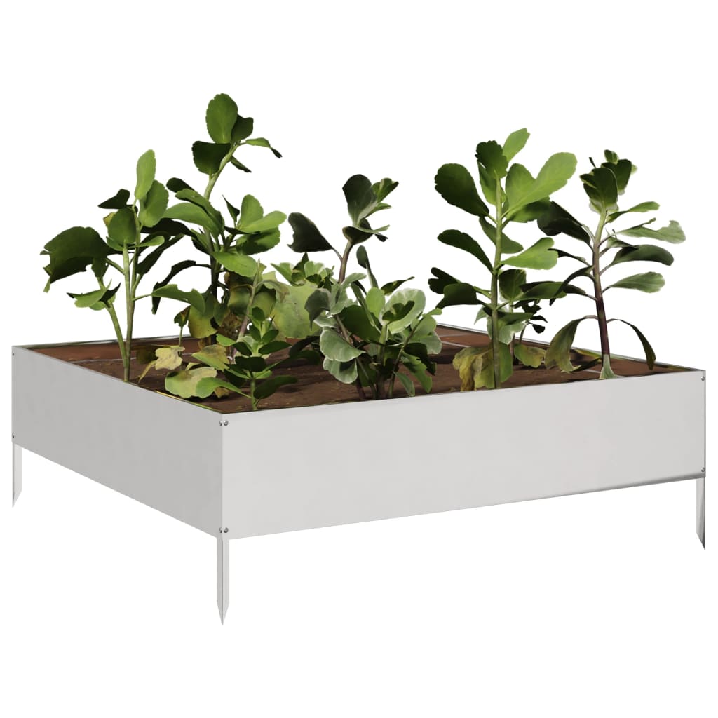 vidaXL Hochbeet 100x100x33,5 cm Edelstahl