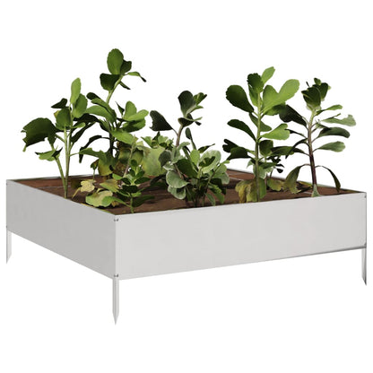 vidaXL Hochbeet 100x100x33,5 cm Edelstahl