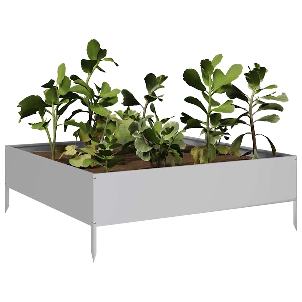 vidaXL Hochbeet 100x100x33,5 cm Verzinkter Stahl