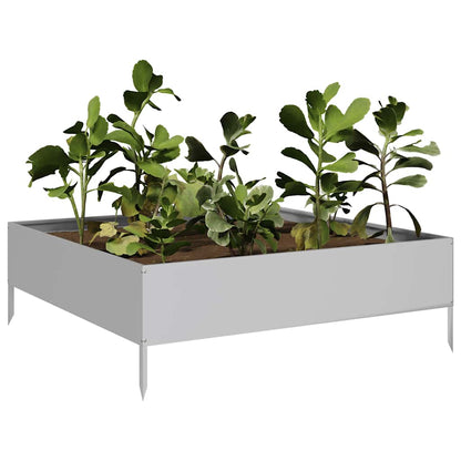 vidaXL Hochbeet 100x100x33,5 cm Verzinkter Stahl