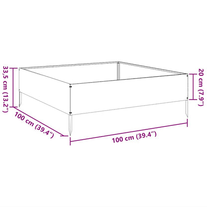 vidaXL Hochbeet 100x100x33,5 cm Verzinkter Stahl