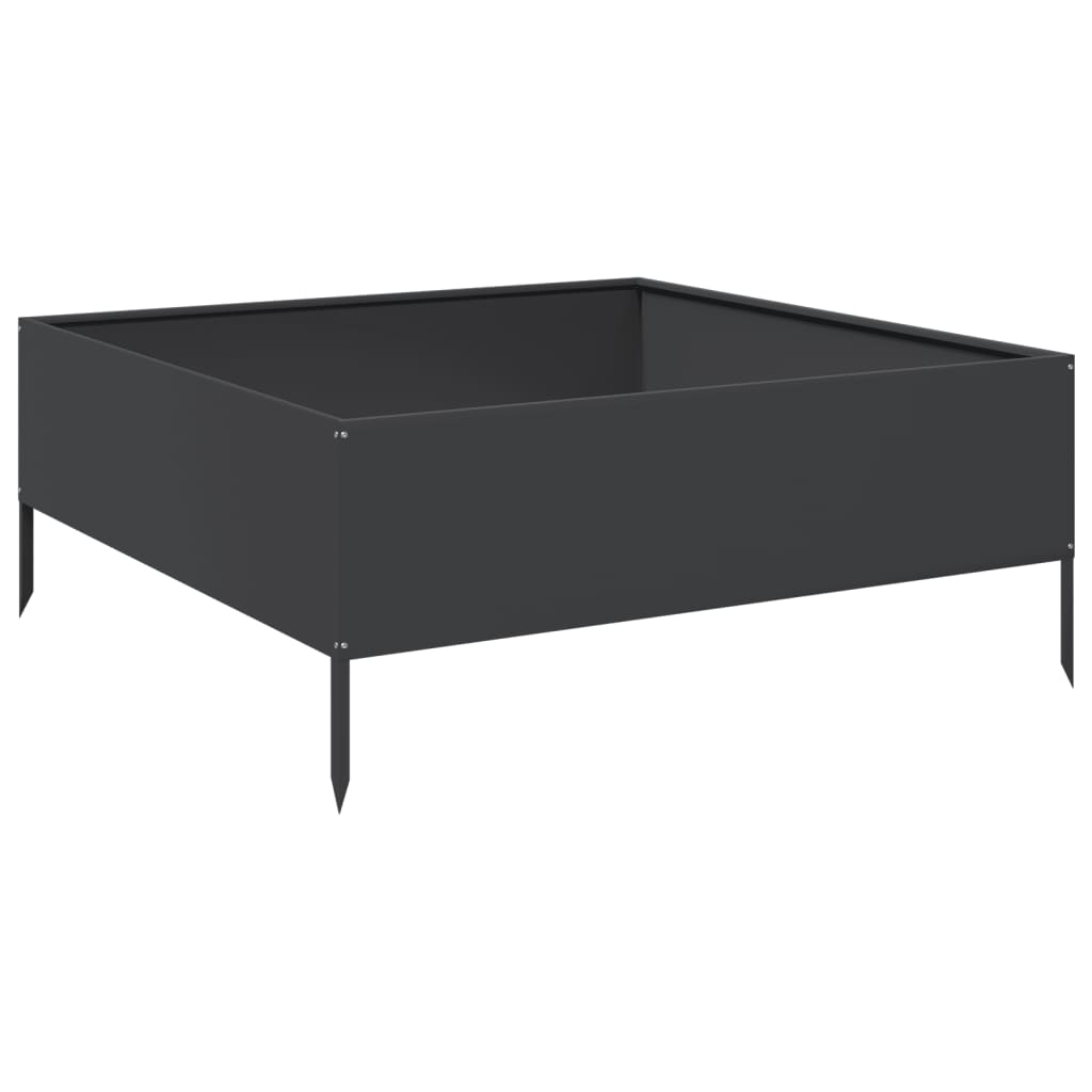vidaXL Hochbeet Schwarz 100x100x25 cm Stahl