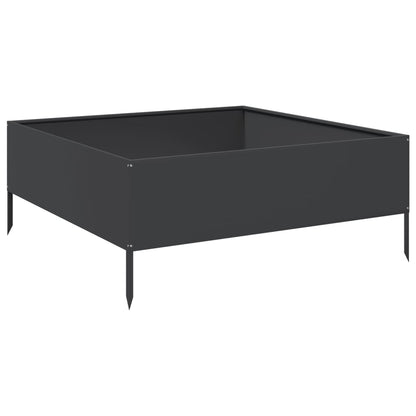 vidaXL Hochbeet Schwarz 100x100x25 cm Stahl