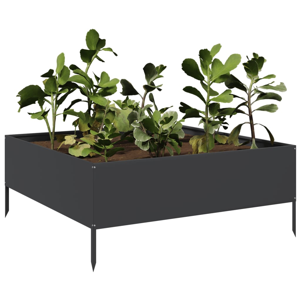 vidaXL Hochbeet Schwarz 100x100x25 cm Stahl