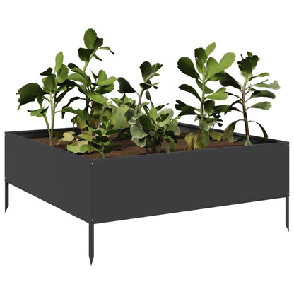 vidaXL Hochbeet Schwarz 100x100x25 cm Stahl