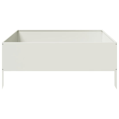 vidaXL Hochbeet Weiß 100x100x25 cm Stahl