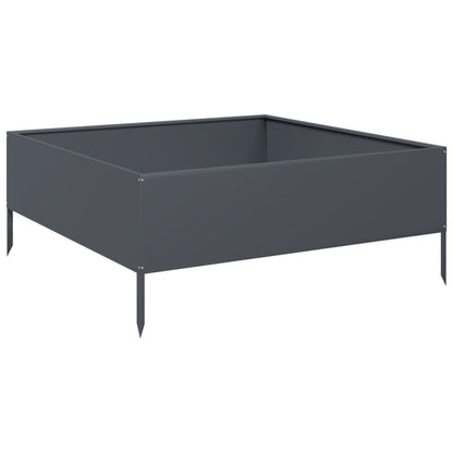 vidaXL Hochbeet Anthrazit 100x100x25 cm Stahl