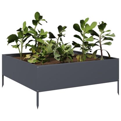 vidaXL Hochbeet Anthrazit 100x100x25 cm Stahl