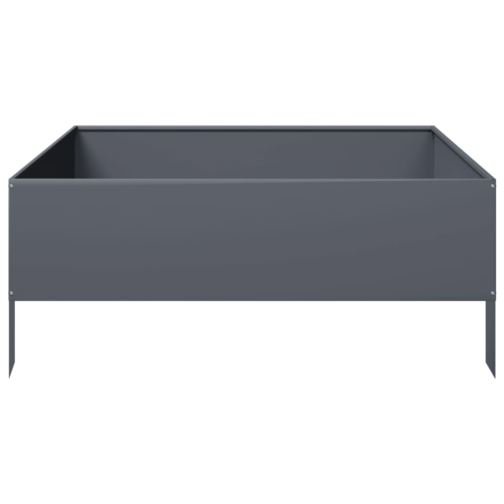 vidaXL Hochbeet Anthrazit 100x100x25 cm Stahl