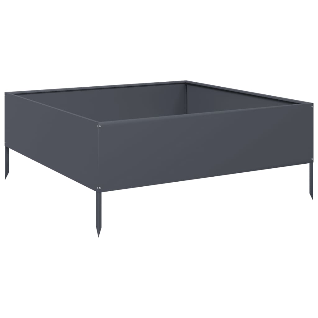 vidaXL Hochbeet Anthrazit 100x100x25 cm Stahl