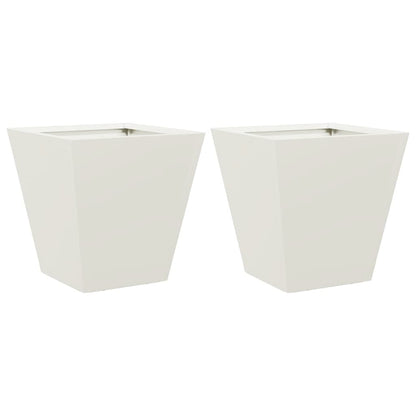 vidaXL Pflanzkübel 2 Stk. Weiß 30x30x30 Stahl