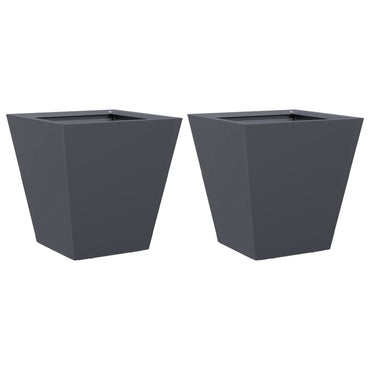 vidaXL Pflanzkübel 2 Stk. Anthrazit 30x30x30 Stahl