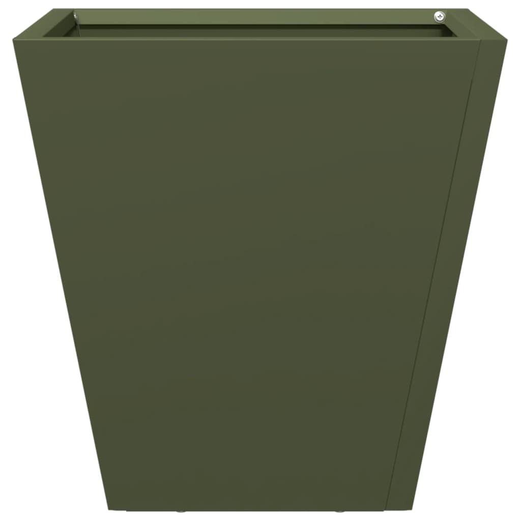 vidaXL Pflanzkübel Olivgrün 30x30x30 Stahl