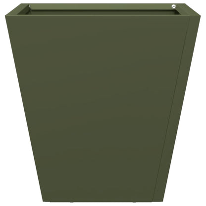 vidaXL Pflanzkübel Olivgrün 30x30x30 Stahl
