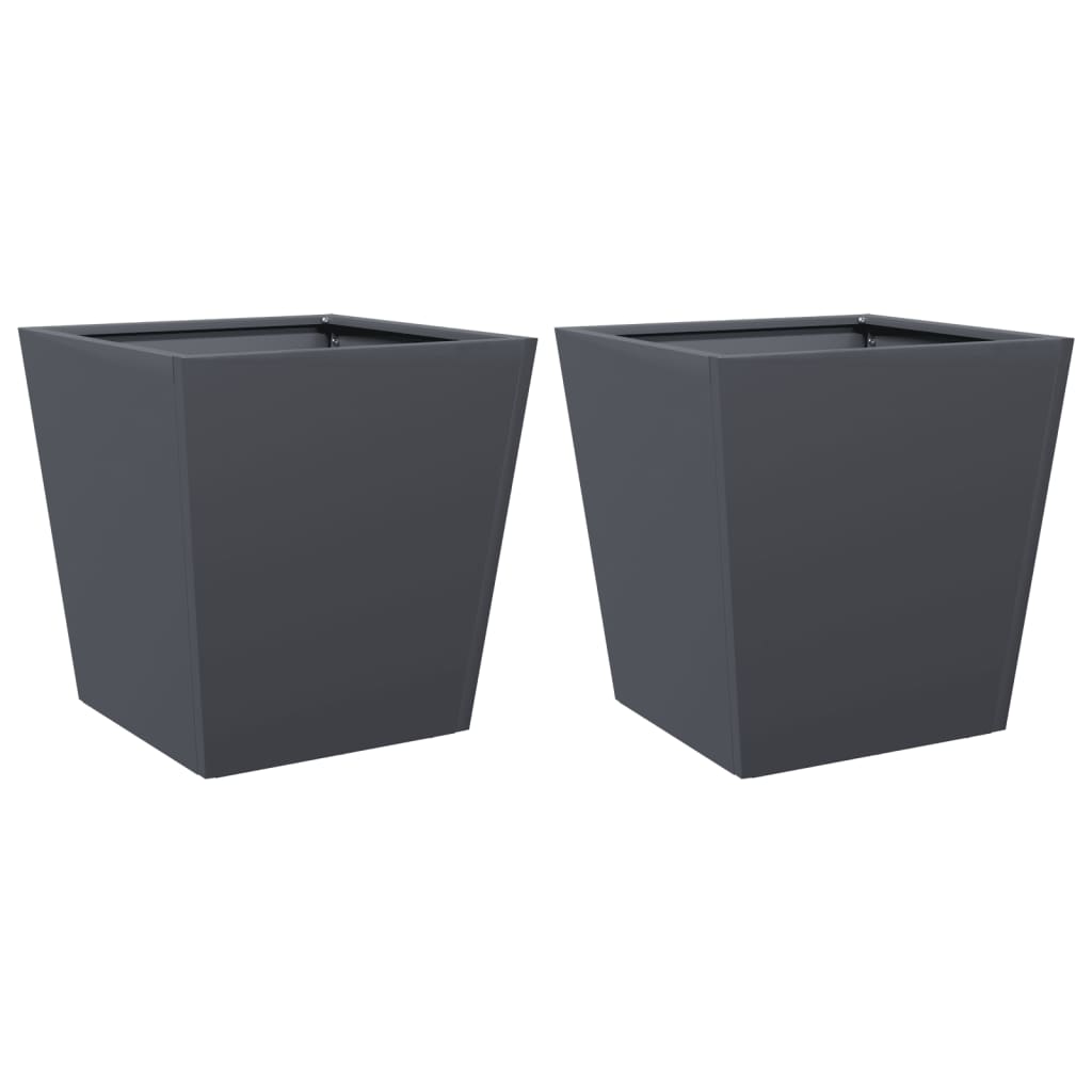 vidaXL Jardinières 2 pcs Anthracite 40x40x40 Acier