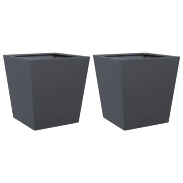 vidaXL Pflanzkübel 2 Stk. Anthrazit 40x40x40 Stahl