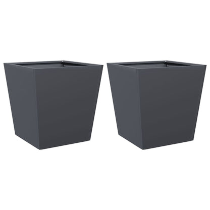 vidaXL Jardinières 2 pcs Anthracite 40x40x40 Acier