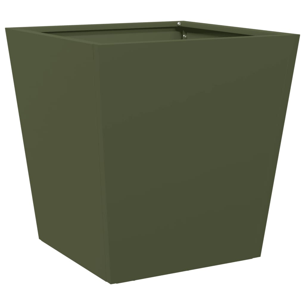 vidaXL Pflanzkübel 2 Stk. Olivgrün 40x40x40 Stahl