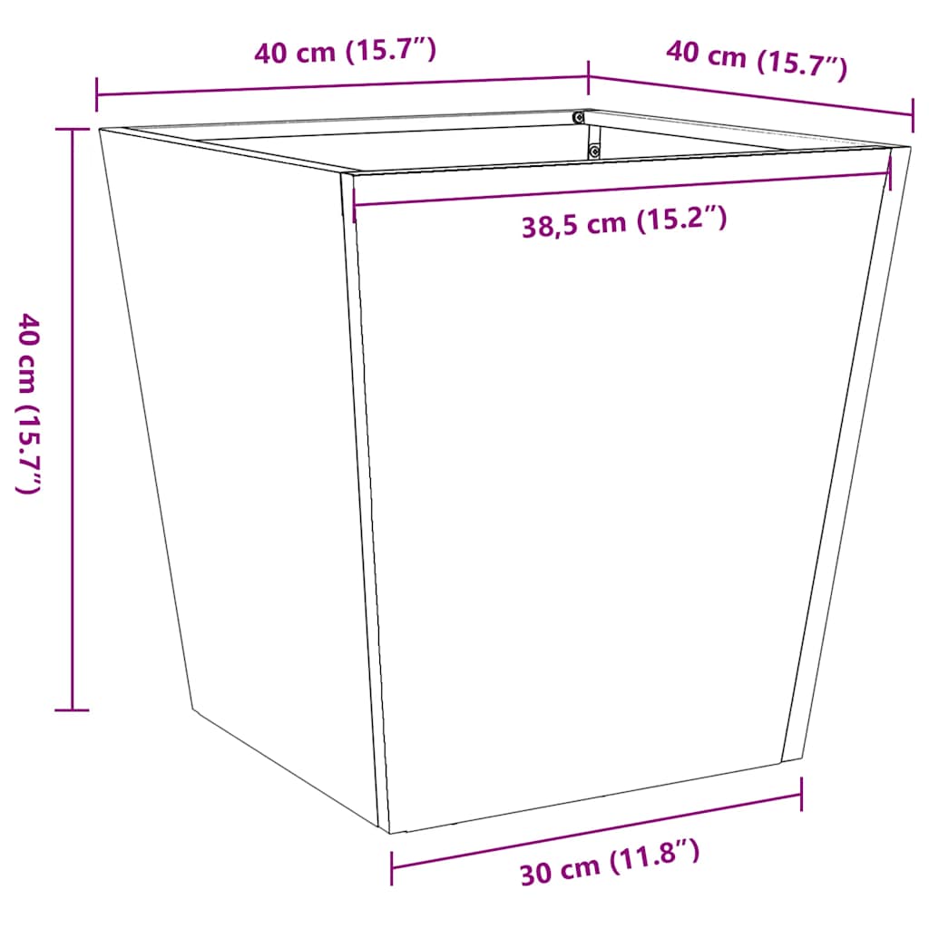 vidaXL Pflanzkübel 40x40x40 cm Wetterfester Stahl