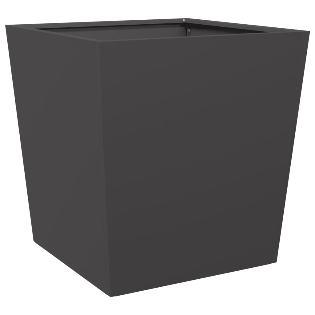 vidaXL Pflanzkübel 2 Stk. Schwarz 50x50x50 cm Stahl