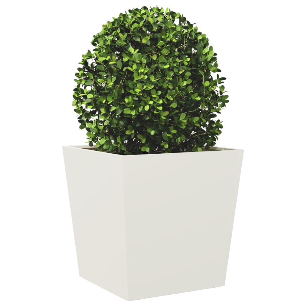 vidaXL Jardinières 2 pcs Blanc 50x50x50 cm Acier