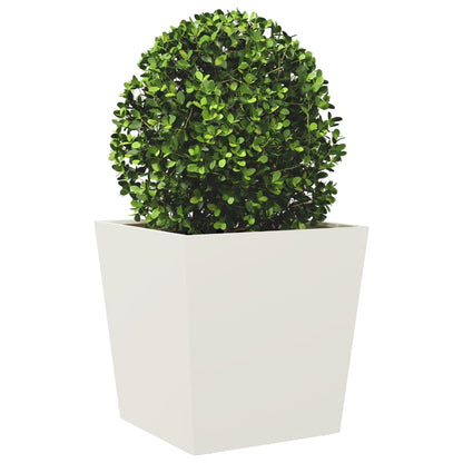 vidaXL Jardinières 2 pcs Blanc 50x50x50 cm Acier