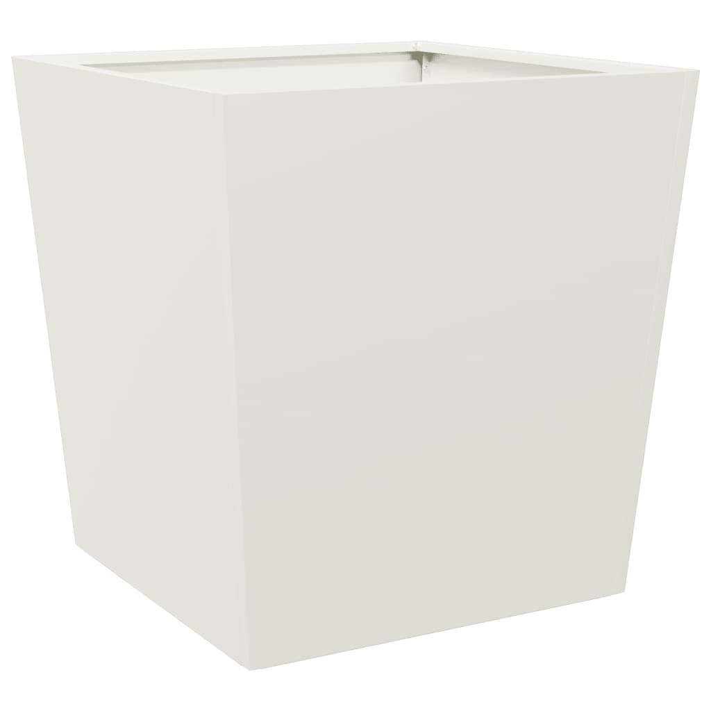 vidaXL Jardinières 2 pcs Blanc 50x50x50 cm Acier
