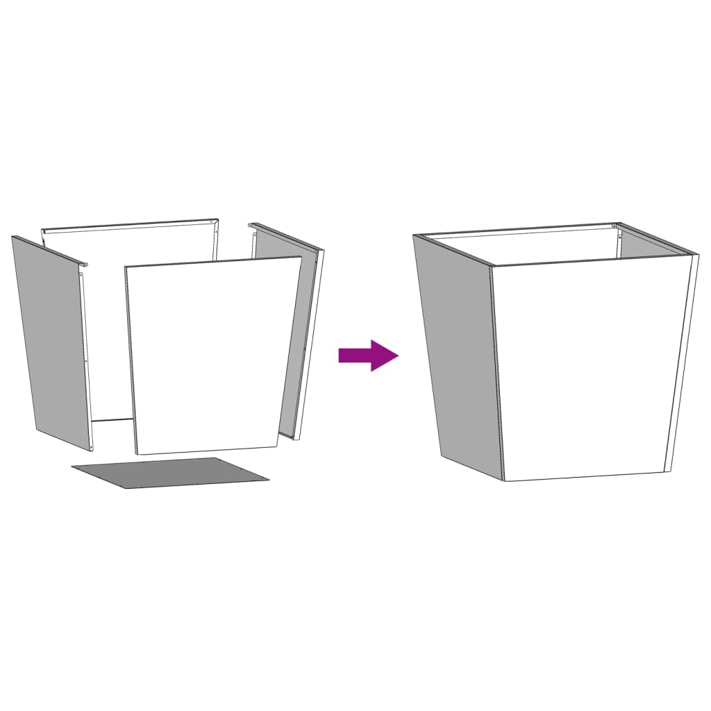 vidaXL Jardinières 2 pcs Blanc 50x50x50 cm Acier