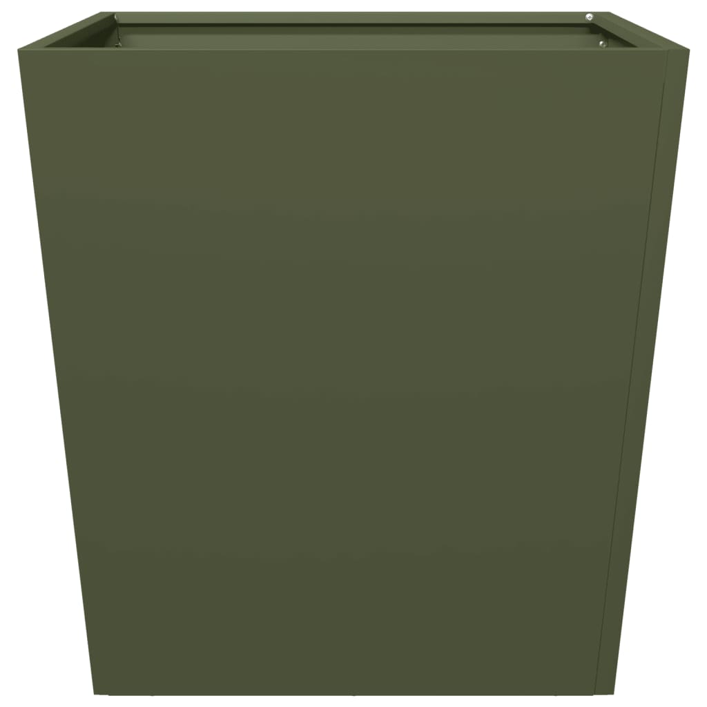 vidaXL Pflanzkübel 2 Stk. Olivgrün 50x50x50 Stahl