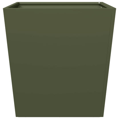 vidaXL Pflanzkübel 2 Stk. Olivgrün 50x50x50 Stahl