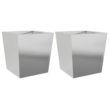 vidaXL Pflanzkübel 2 Stk. 50x50x50 cm Verzinkter Stahl