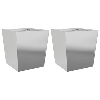 vidaXL Pflanzkübel 2 Stk. 50x50x50 cm Verzinkter Stahl