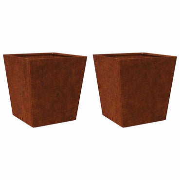vidaXL Pflanzkübel 2 Stk. 50x50x50 cm Wetterfester Stahl
