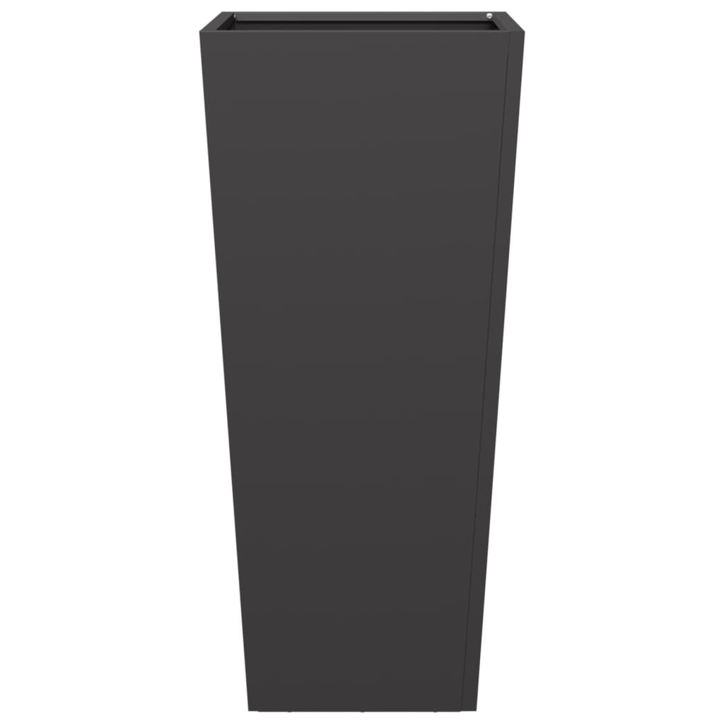 vidaXL Pflanzkübel Schwarz 35x35x75 cm Stahl