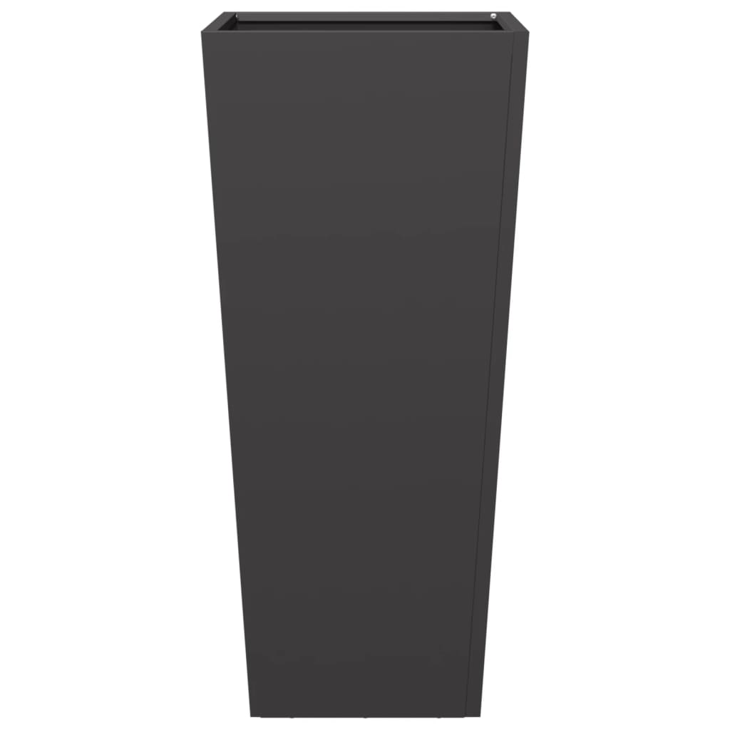 vidaXL Jardinières 2 pcs. Noir 35x35x75 cm Acier
